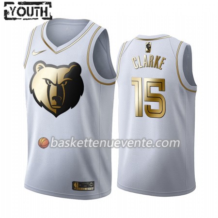Maillot Basket Memphis Grizzlies Brandon Clarke 15 2019-20 Nike Blanc Golden Edition Swingman - Enfant